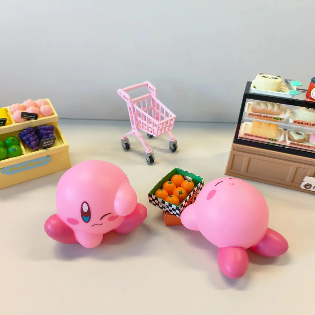 8Pcs/Set Games Star Kirby Anime Figure  Cute Cartoon Pink Kirby Mini Figure Decorative Collection Toy For Children's Gifts