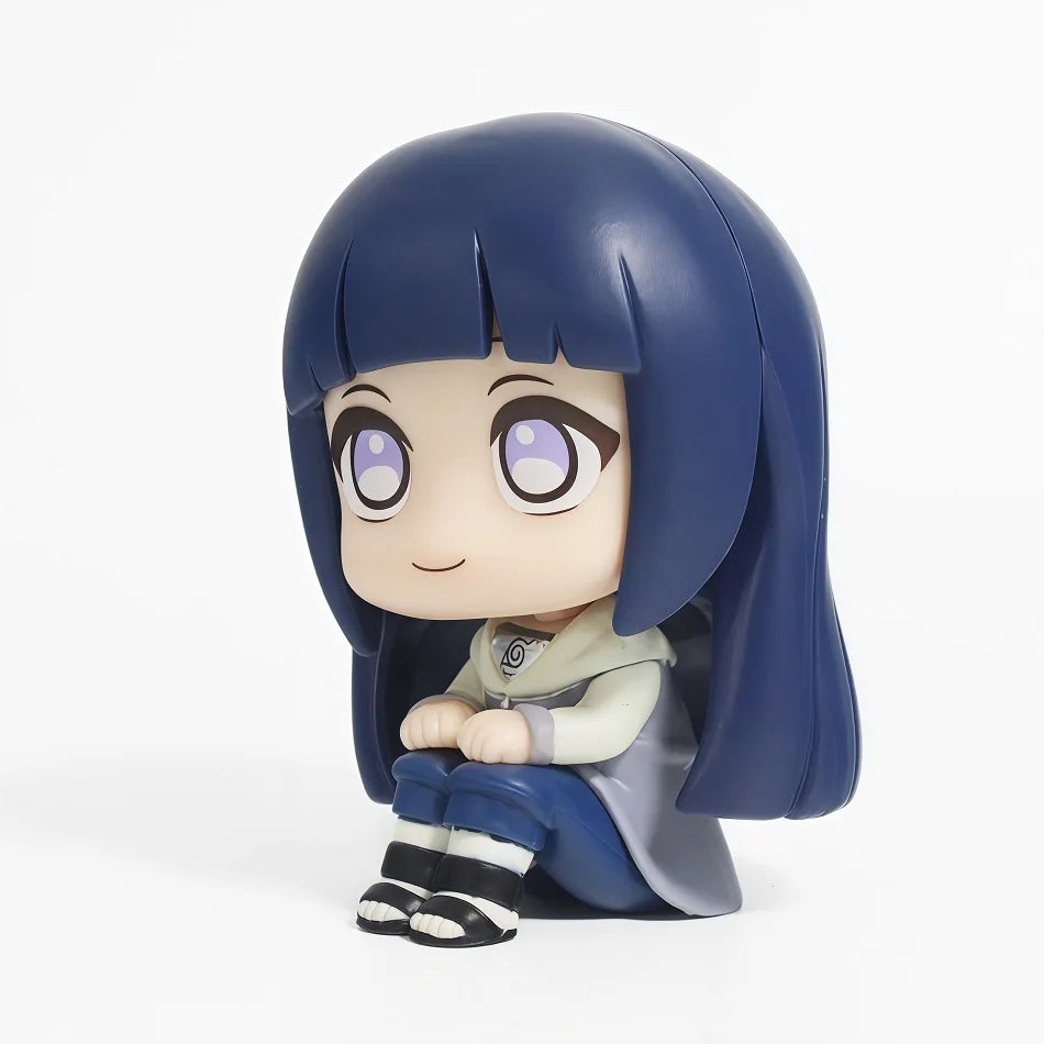 Naruto Chibi Figures Q Version Sitting Anime Figurines Sasuke Itachi Kakashi Gaara Hinata Sakura Collectible Desk Decor Gift