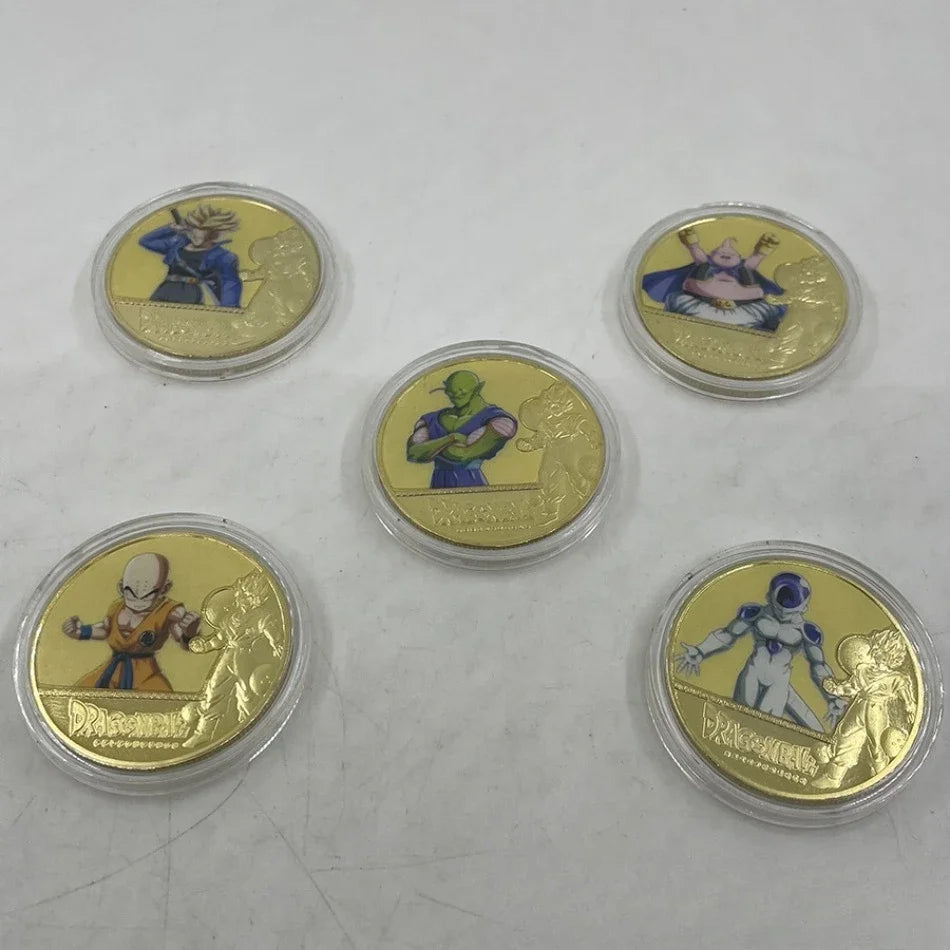 10CPS2026 New Dragon Ball Z 10th Anniversary Coin Keychain Metal Crafts Die-casting Sticker Badge Bag Pendant Accessories