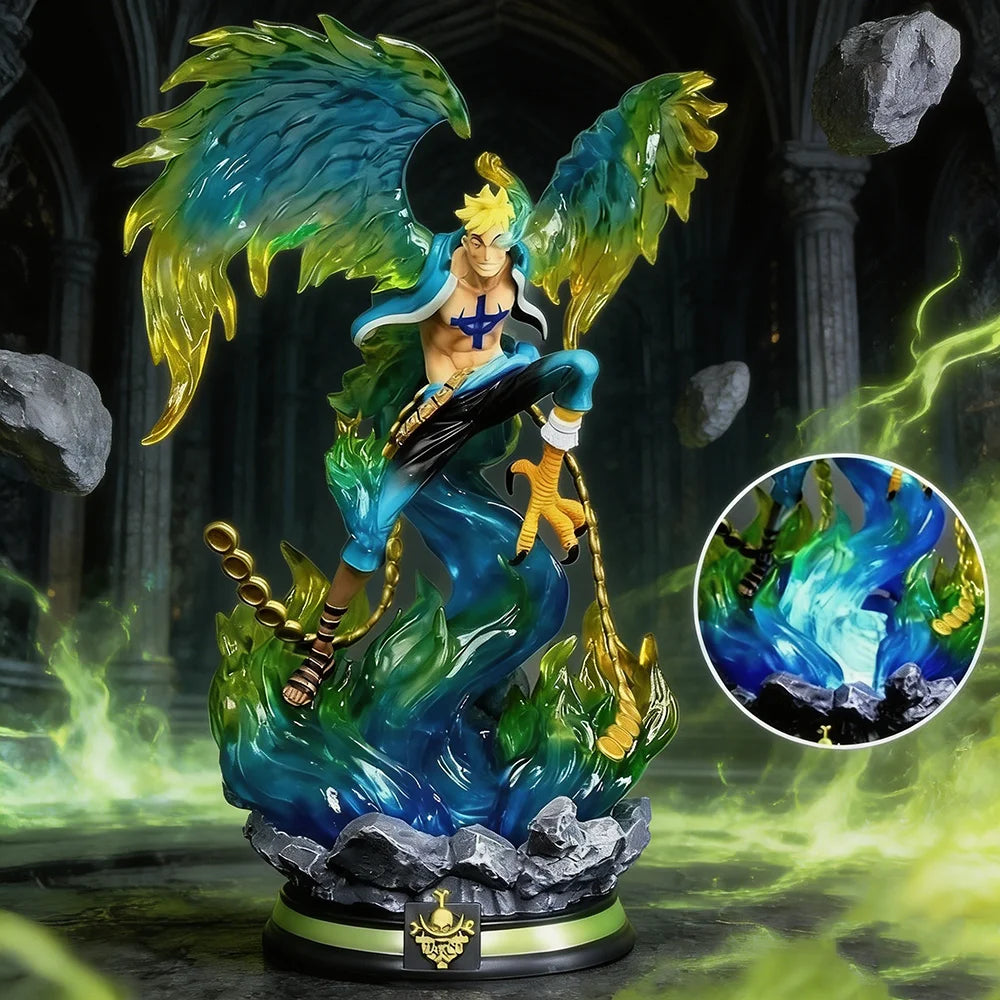 39cm/15.35in One Piece Anime Marco Phoenix Whitebeard Pirates Collectible Statue Model Figure Ornament Gifts