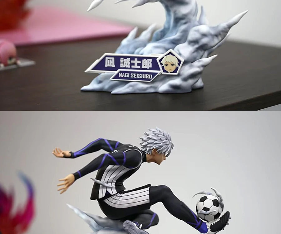 21cm Blue Lock Nagi Seishiro Action Figure Dynamic Shooting Pose Statue Anime Model Toy Desktop Ornament Gift For Soccer Fans
