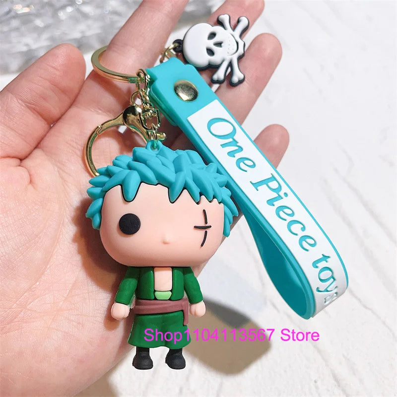 One Piece Luffy Keychain Monkey D. Luffy Roronoa Zoro Cartoon Character Ornament Key Bag Pendant Clothing Accessories