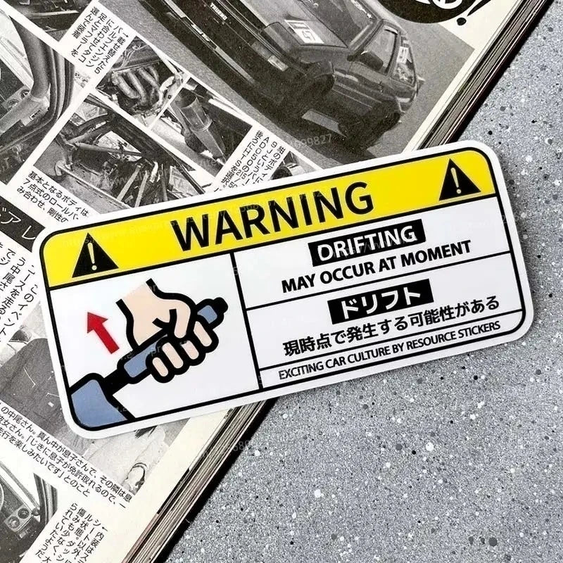 Mini Cooper Airbag Check Decal, Anime Cartoon Waterproof Vinyl Warning Sticker Auto Interior Decor Accessories