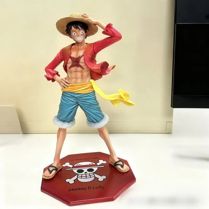 In-Stock 24vm Cap-Pressing Luffy One Piece Hand-Made Cartoon Desktop Decorative Ornaments Statue For Boy Holiday Gift