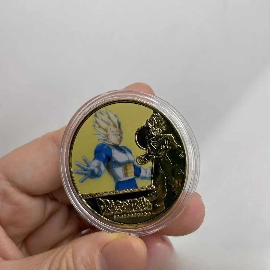 10CPS2026 New Dragon Ball Z 10th Anniversary Coin Keychain Metal Crafts Die-casting Sticker Badge Bag Pendant Accessories
