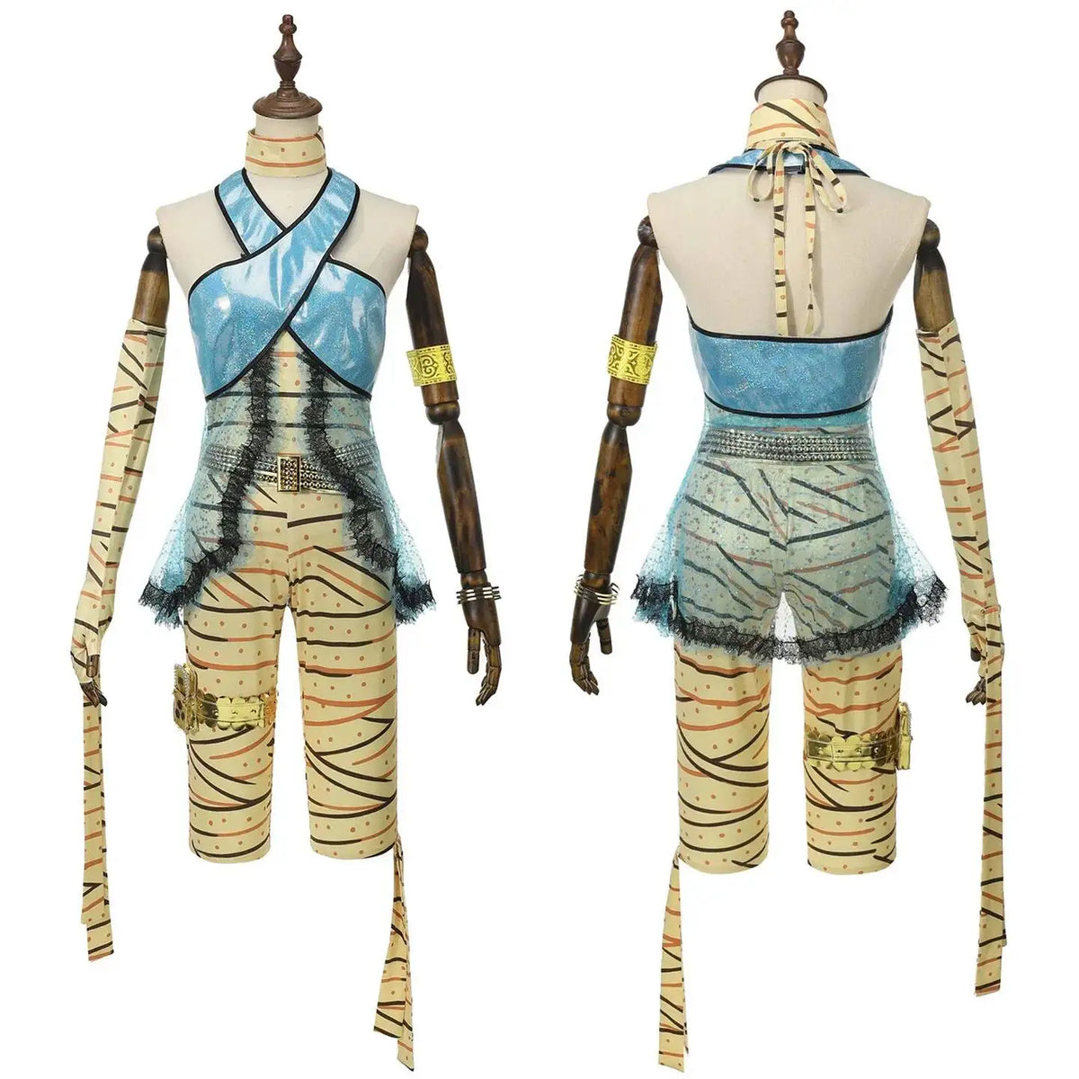 Anime Cleo De Role Play Nile Sexy Women Cosplay Costumes Wig Props Blue Vest Pants Outfit Set Party Daily Stage Carnival