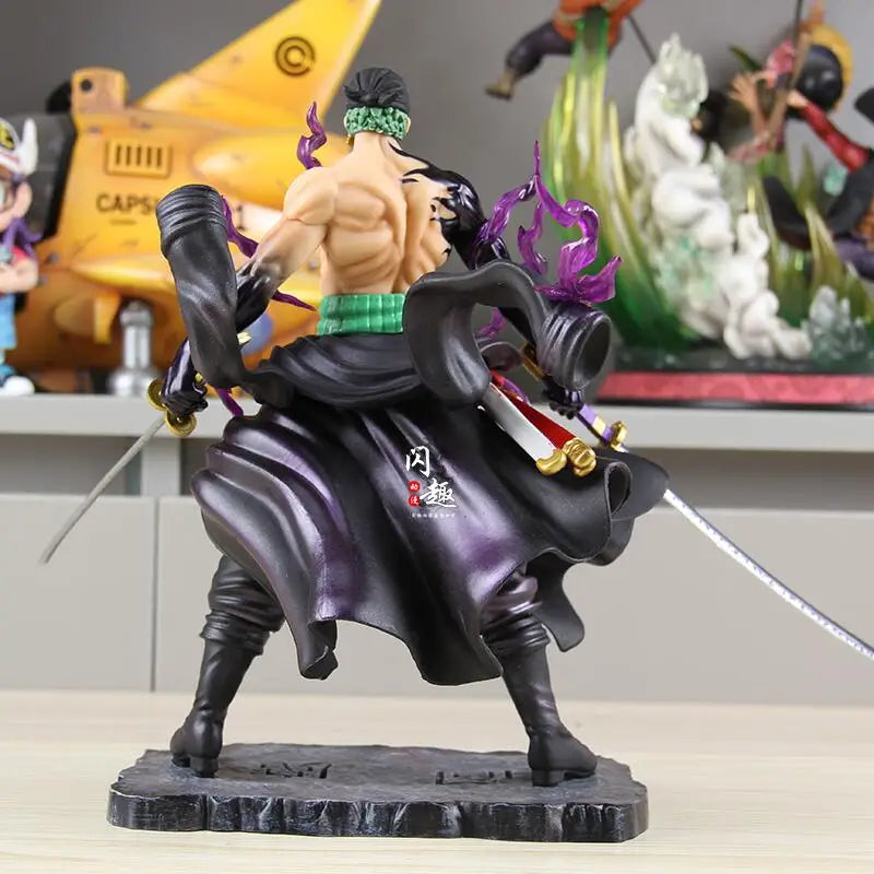 Shanqu One Piece Roronoa Zoro Standing Figure With Enma Sword Anime Statue Two  Desktop Ornament Gift For Anime Fans