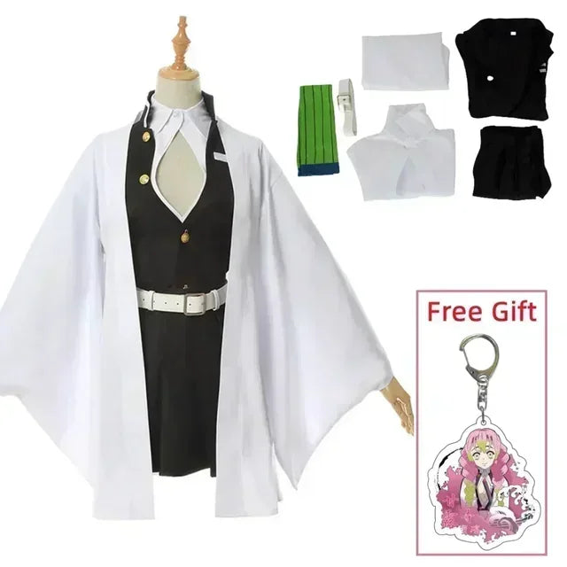 Anime Kostuum Kanroji Mitsuri Cosplay Halloween Vrouw Volwassen Kleding Kids Pruik Uniform Kostuums Voor Vrouwen
