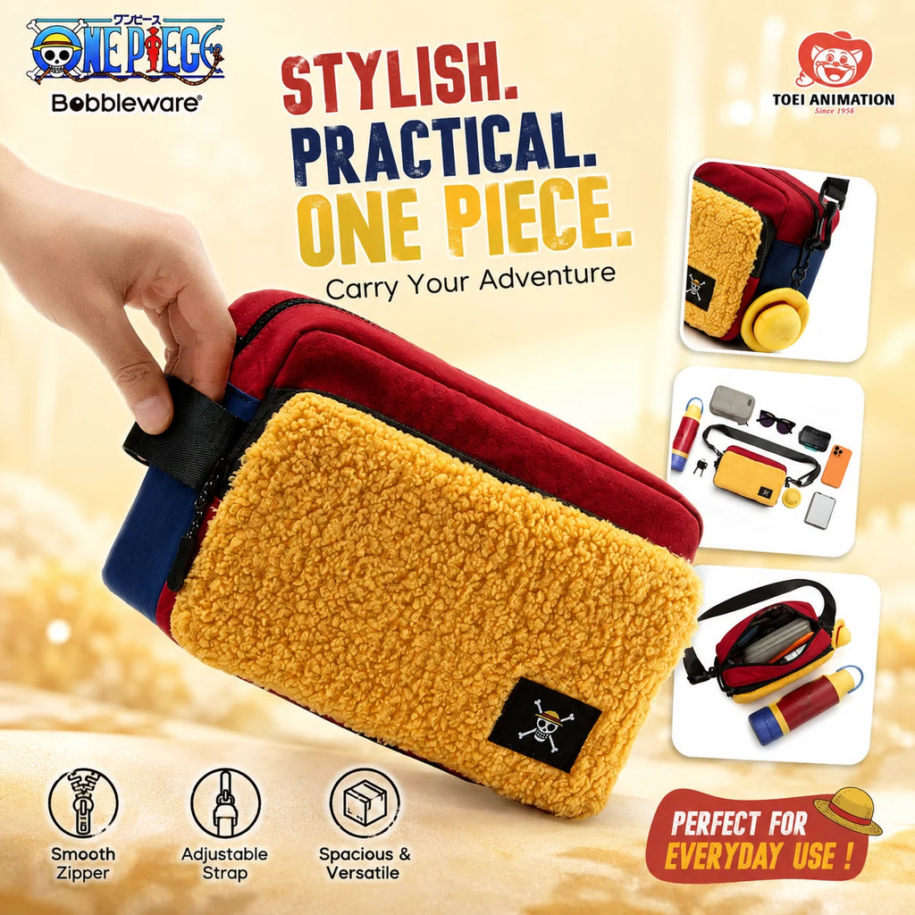 Official One Piece Anime Shoulder Bag Luffy Zoro Chopper Crossbody Bag Waterproof Layer Travel Storage Bag Fans Collection Gift.
