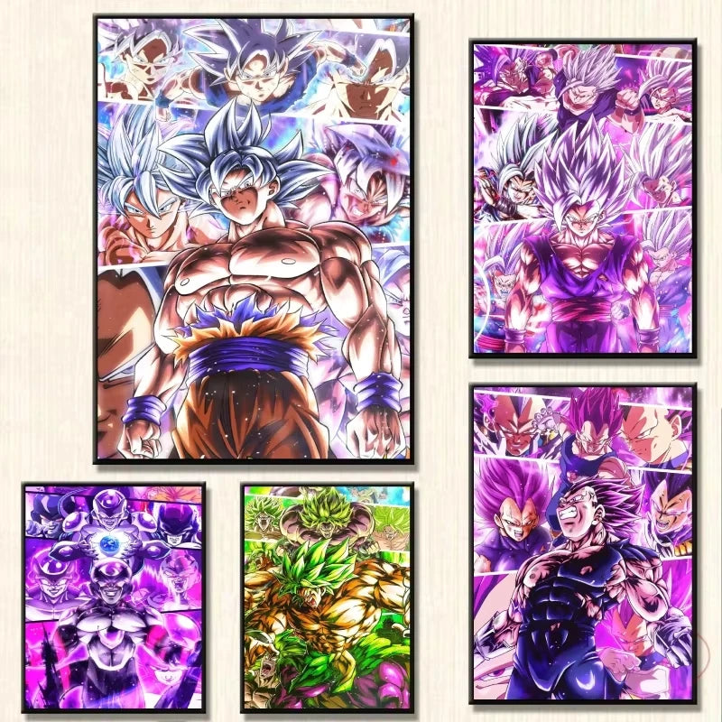 Classic Dragon Ball Goku Posters Canvas Printing Character Action Figures Vegeta Home Decorative Modern Living Room Posters