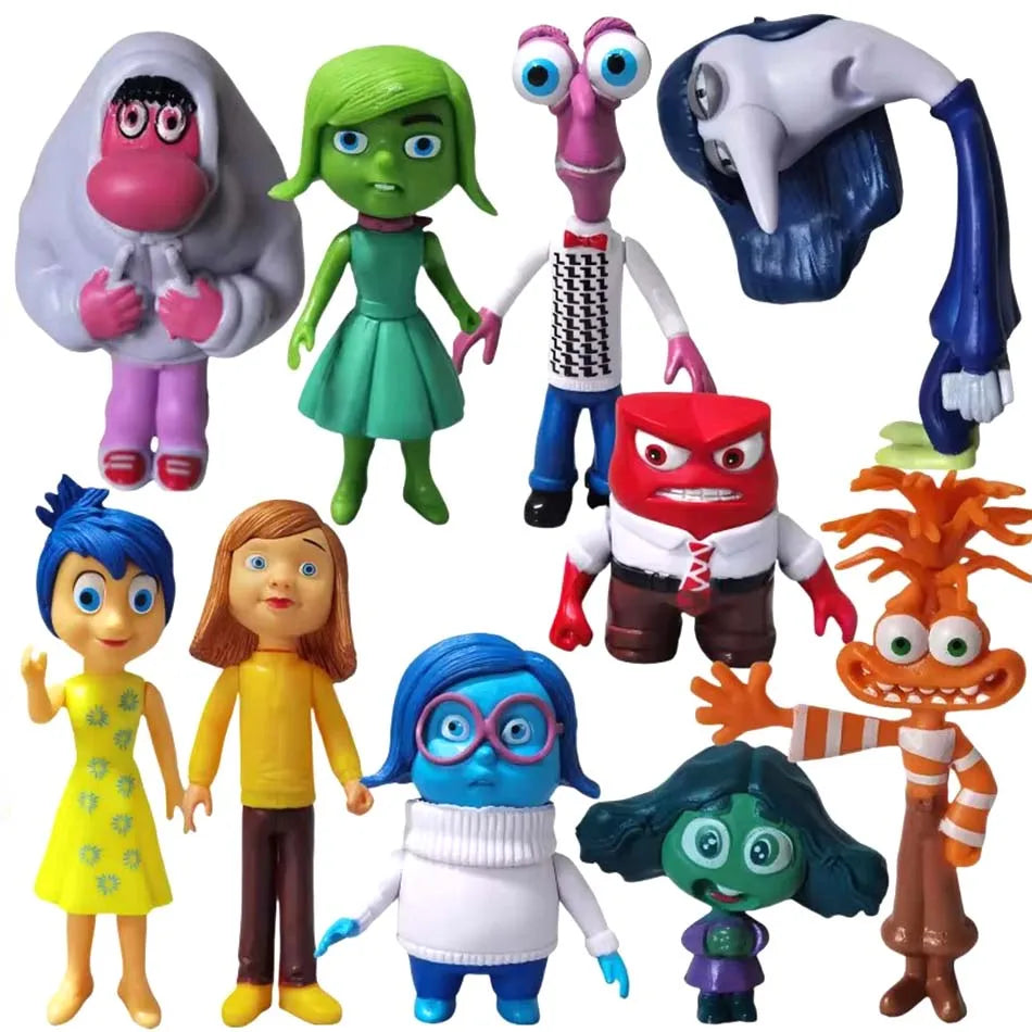 New Inside Out 2 Action Figure Toy Cartoon Movie Joy Anxiety Anger Sadness Disgust Fear Model Doll Figurines Kids Gift
