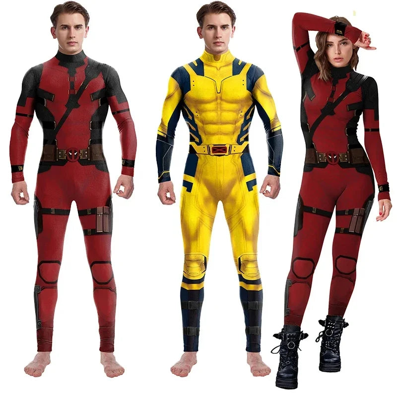 Super-héros Wolverine Deadpool Costume d'Halloween pour adultes enfants trois griffes Wolverine Spandex Zentai super-héros body