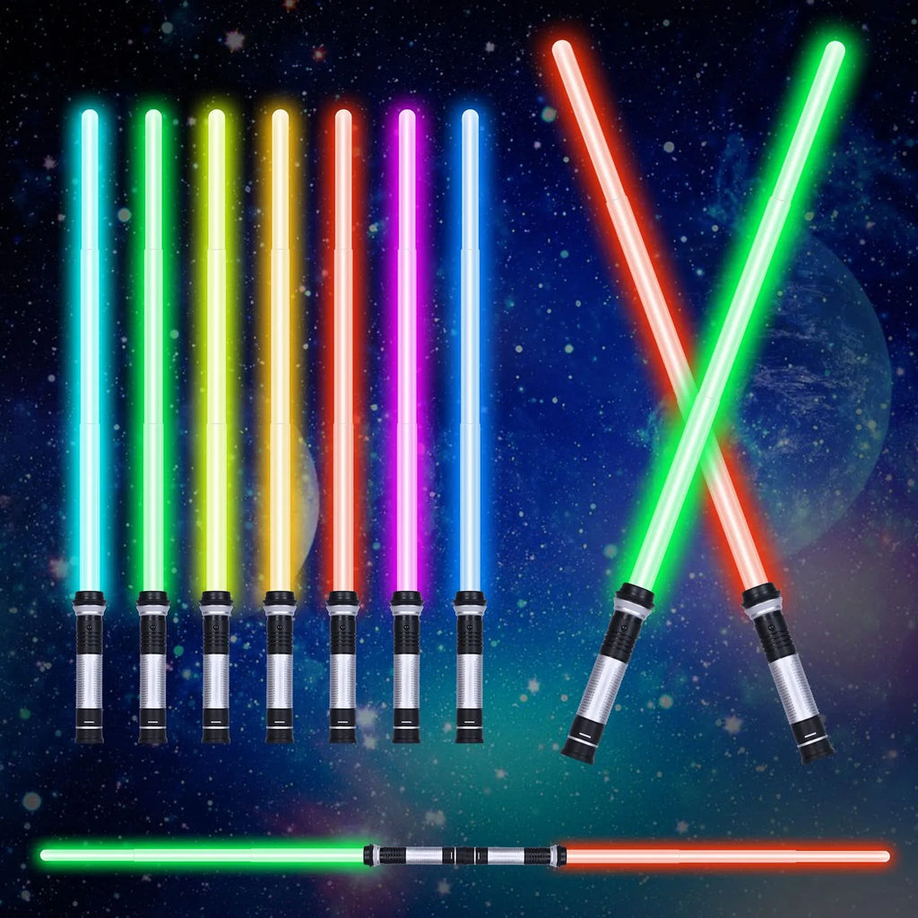 2pcs Led Light Up Saber with Sound 7 Colors Lightsaber Light Sword for Star War Fighters & Warriors Cosplay Luminous Weapon Toy