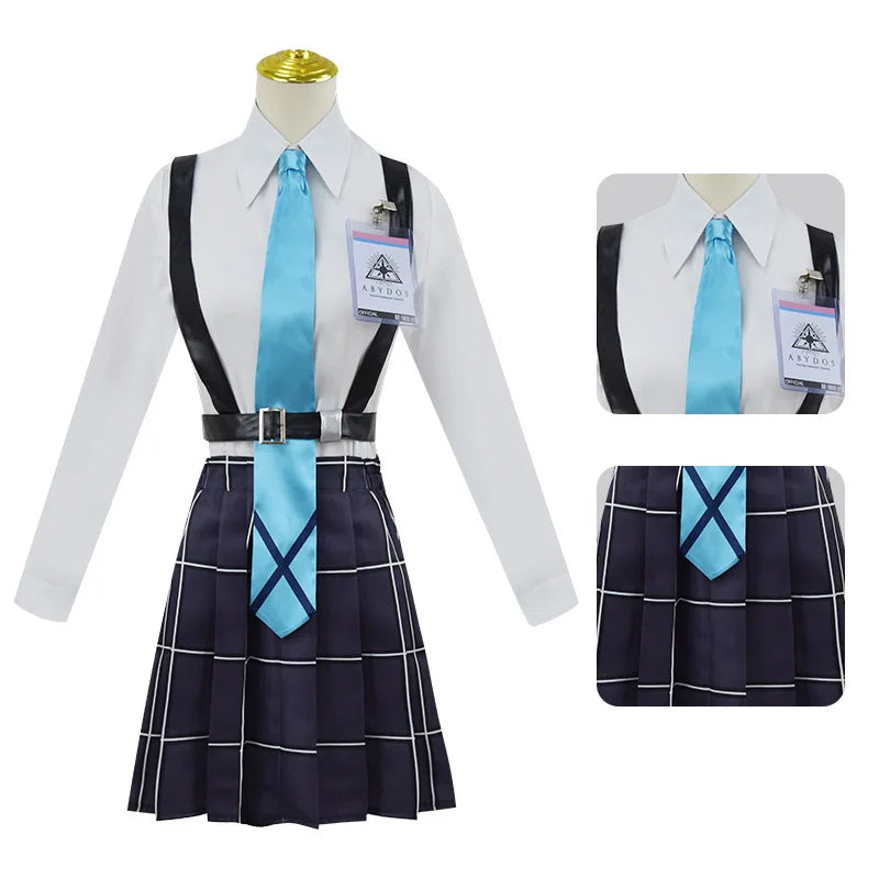 Takanashi Hoshino Costume Game Blue Archive Cosplay School JK Uniforms Top Skirts Wig Outfit Carnival Party Women Man Anime Suit