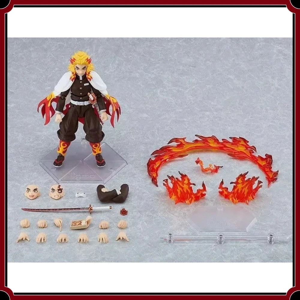 Figma No.553 Kyojuro Rengoku Demon Slayer Flame Hashira Articulated PVC Action Figure Anime Collectible Display Model Toy Gift