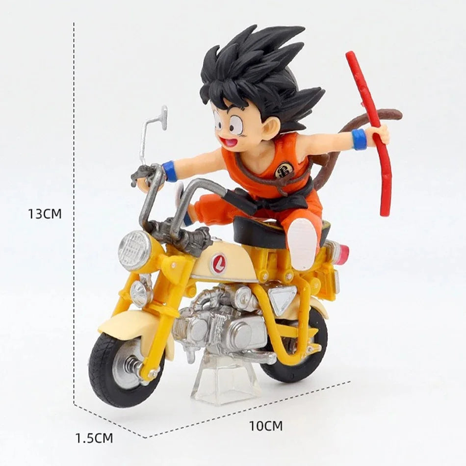 New 13cm Dragon Ball Z Anime Figure Son Goku Master Roshi Locomotives PVC Action Kame Sennin Motorcycle Toys for Children