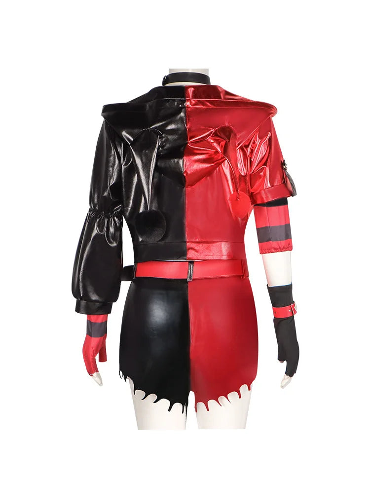 Anime Clown Harle Cosplay Costume Anime Quinzel Suicide Isekai Joker Girl Squad Uniform Wig Set Halloween Party Outfit for Women