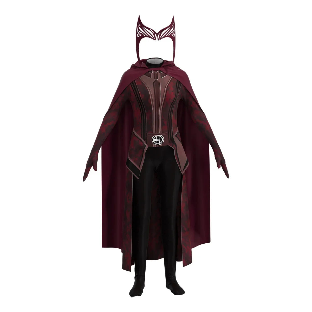 Scarlet Cosplay Witch Maximoff Wanda Vision Cosplay Costume Headwear Cloak and Pants Full Set Outfit Halloween Accessories