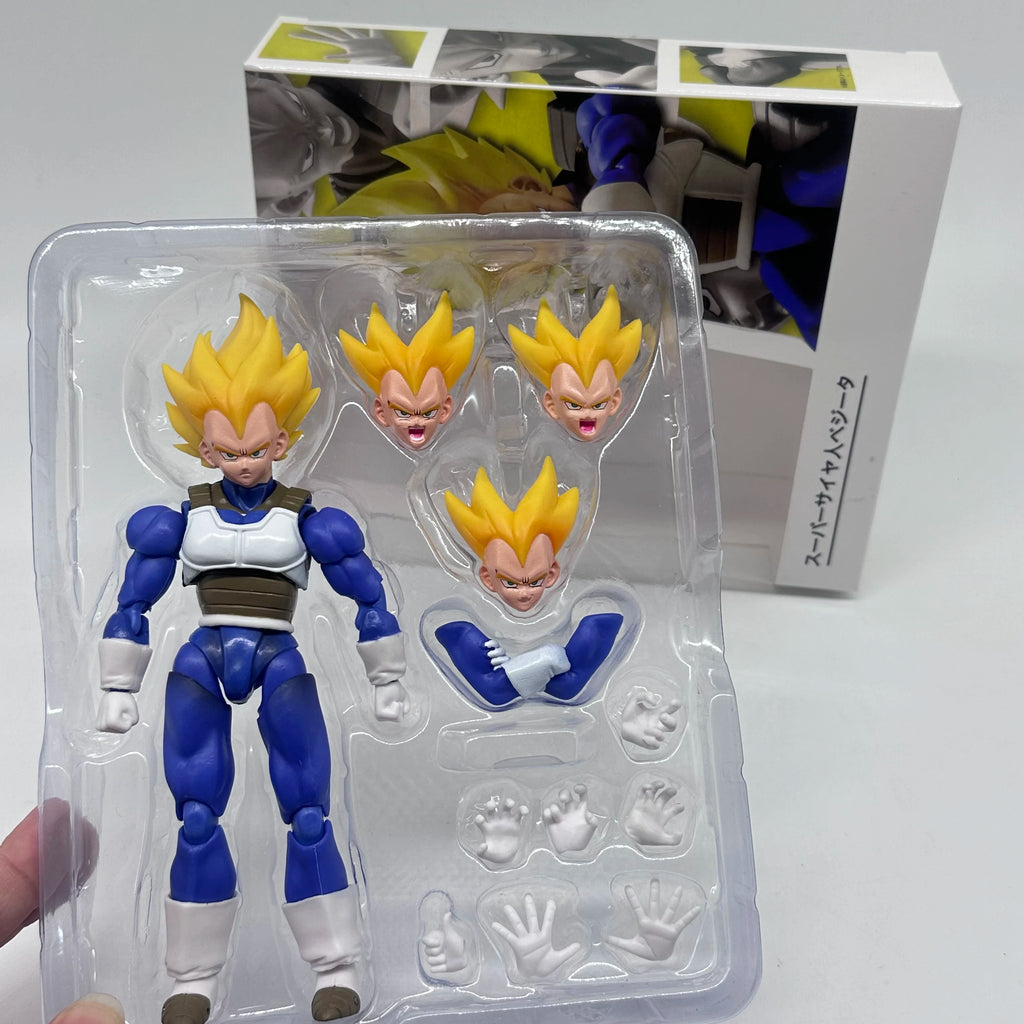 Bandai SHF Dragon Ball Vegeta Figure, Super Saiyan Action Model, Desktop Collectible Decoration & Gift