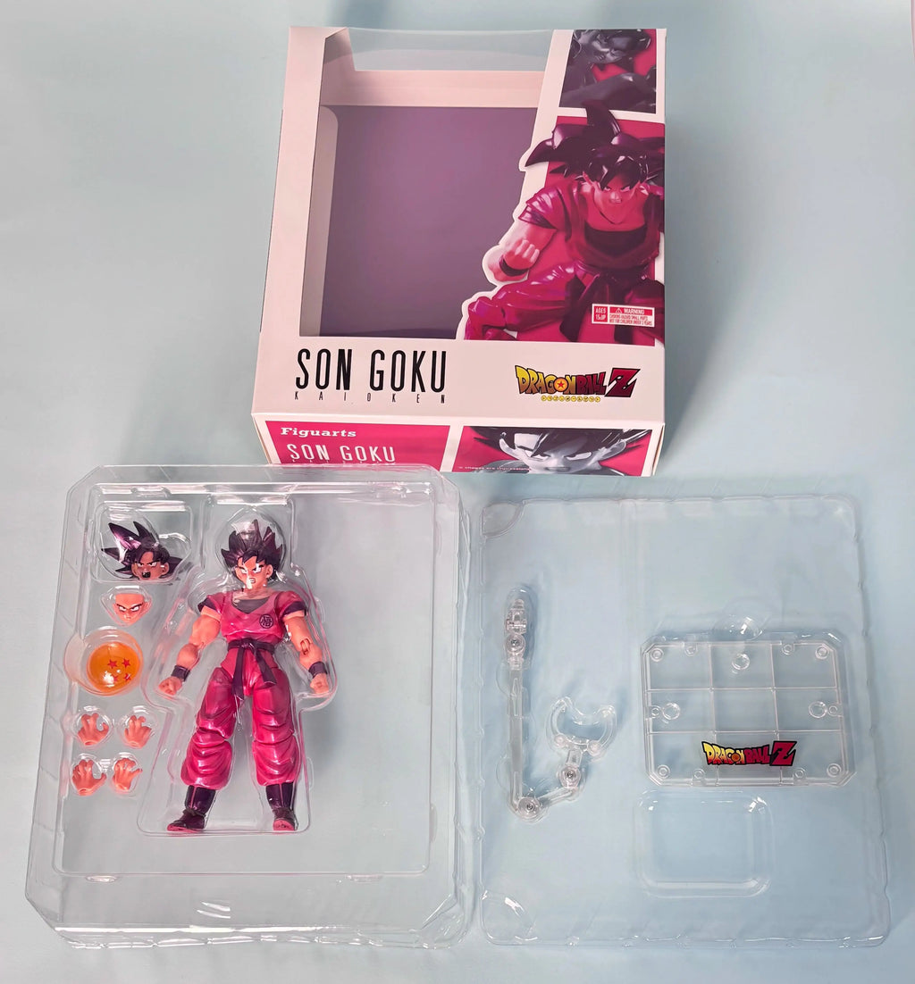 Bandai Dragon Ball Large Goku Kaioken Anime Figure - Desktop Ornament Model Boy and Fan Gift Collectible Action Figure