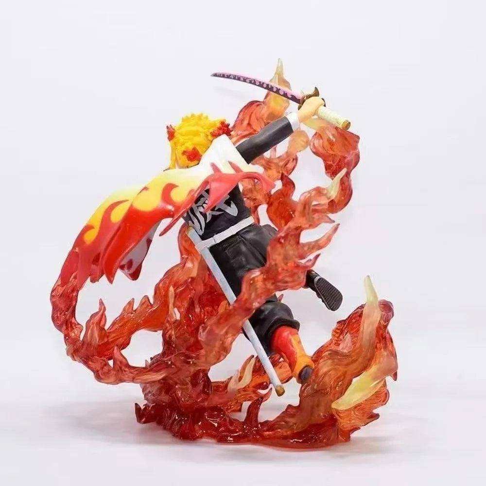 18cm Anime Demon Slayer Figure Rengoku Kyoujurou Action Figures Pvc Statue Desktop Ornamen Collection Model Toys Gifts