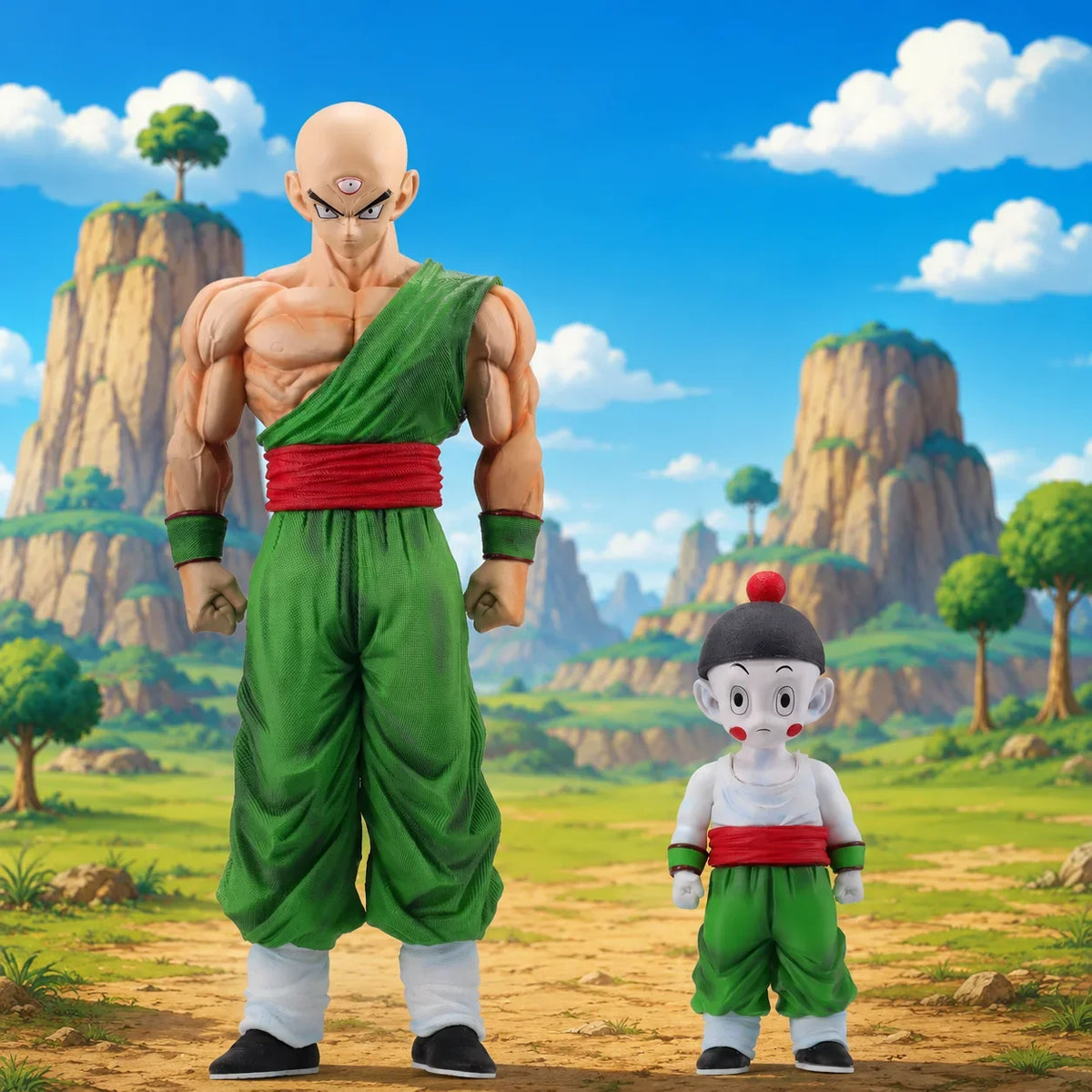 Tien Shinhan Chiaotzu anime figure Collectible Statue Scale Figure Model Dynamic Pose Display Piece Christmas Gift