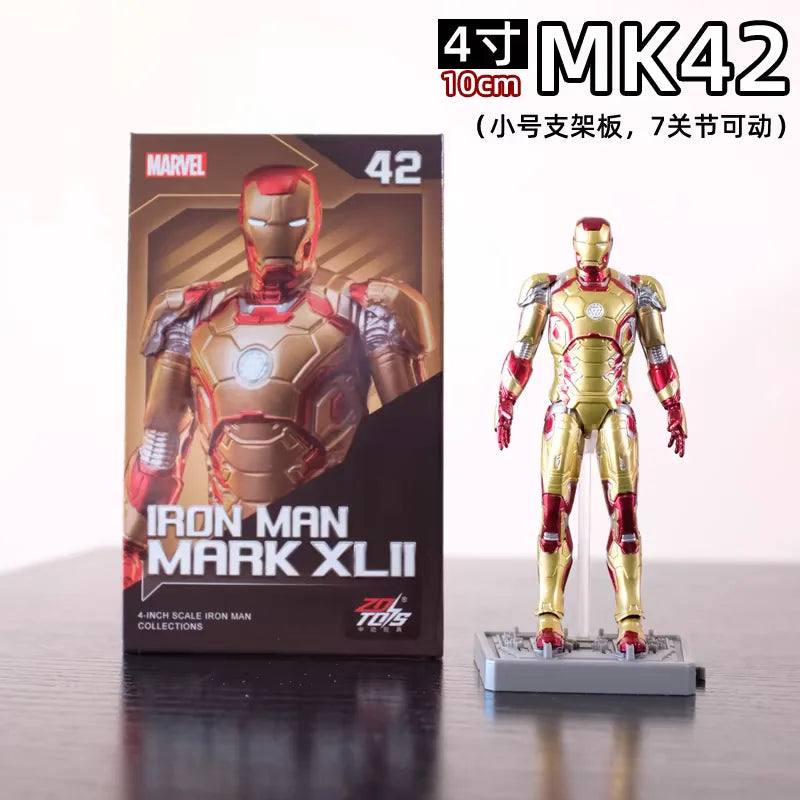 ZDTDS Original Iron Man 4 Inch MK42 MK43 MK45 MK46 MK50 MK85 Mark Action Figure Marvel Legend Avengers Tony Stark Toy Model Gift
