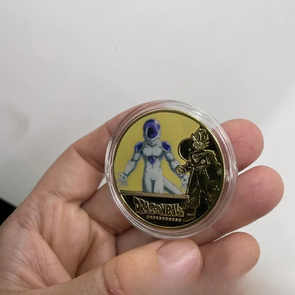 10CPS2026 New Dragon Ball Z 10th Anniversary Coin Keychain Metal Crafts Die-casting Sticker Badge Bag Pendant Accessories