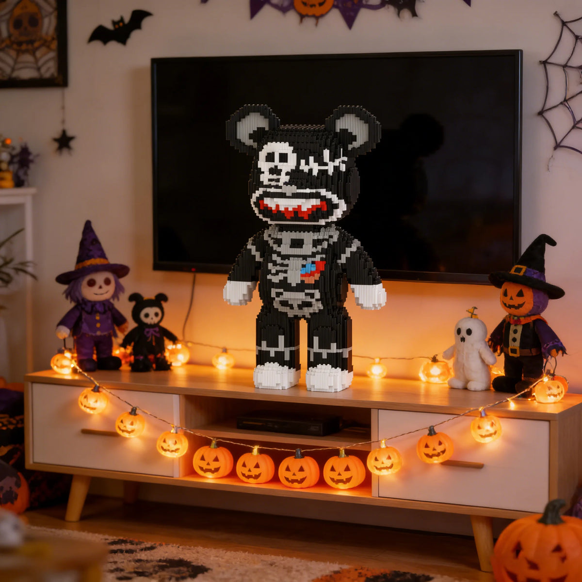 Super Large Halloween Series Skull Bear Violent Bear Building Blocks Toys Art Ornament Puzzle Assembly Toy Halloween Gift Blocks