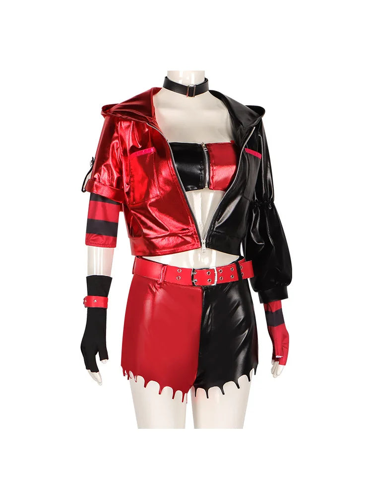 Anime Clown Harle Cosplay Costume Anime Quinzel Suicide Isekai Joker Girl Squad Uniform Wig Set Halloween Party Outfit for Women