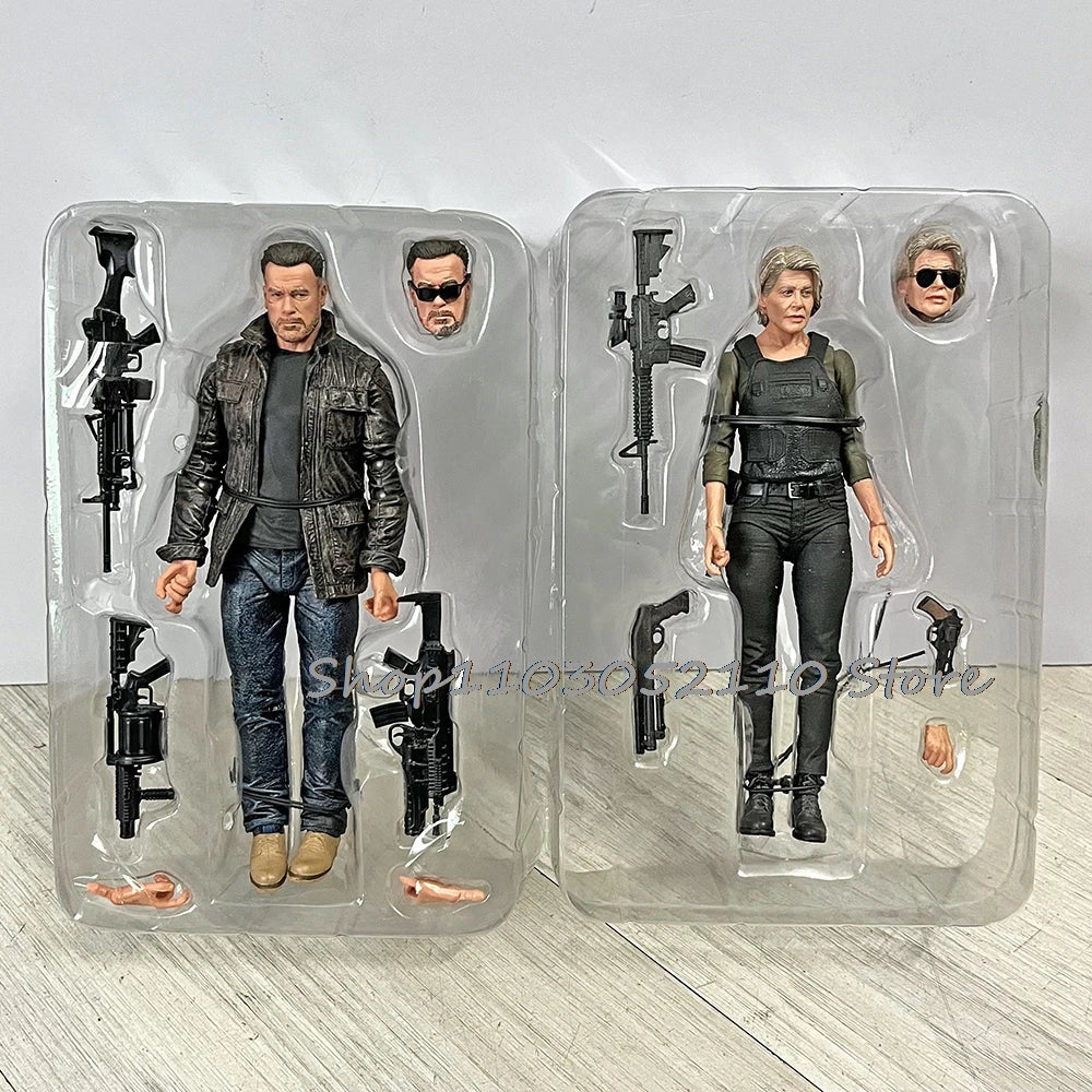 Terminator Figure 2 Judgment Day T-800 Arnold Schwarzenegger Dark Fate Elderly Sarah Connor Figure Model Toy Doll Gifts