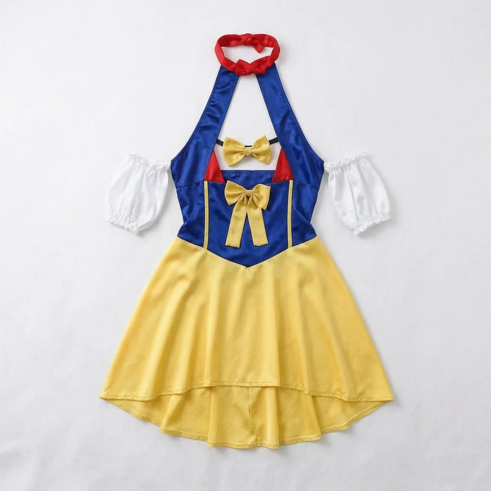 Sexy Maid Costume Outfit For Women Cosplay Cute Kawaii Lolita Exotic Style Bowknot Dress Uniform Party Halloween