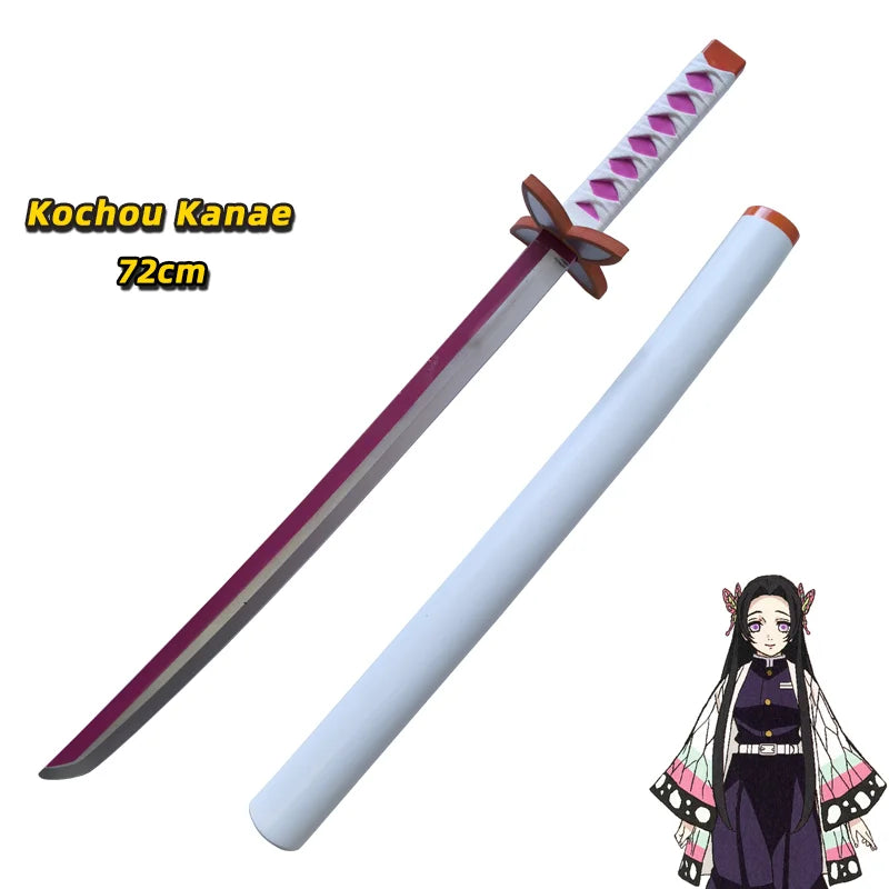 Kochou Shinobu Katana Anime Assembled Sword Cosplay Props Orange Rengoku Kyoujurou Kyoujurou Tanjirou Swords 72cm