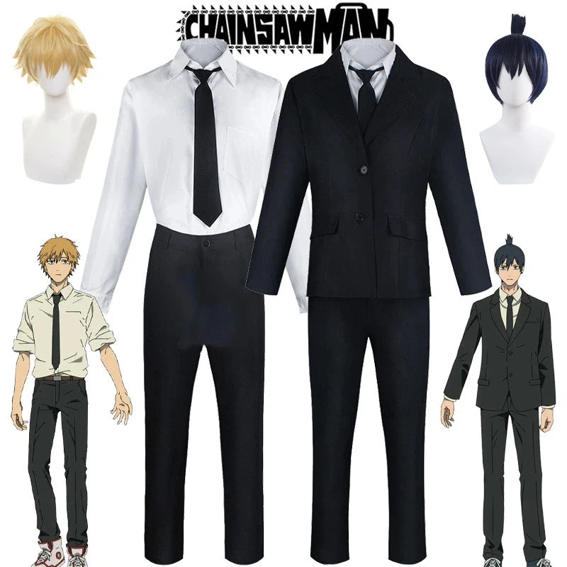 Anime Denji Hayakawa Aki Cosplay Chainsaw Man Cosplay Costumes Denji Hayakawa Aki Uniform Suit Wig Halloween Party Cos Adult Men