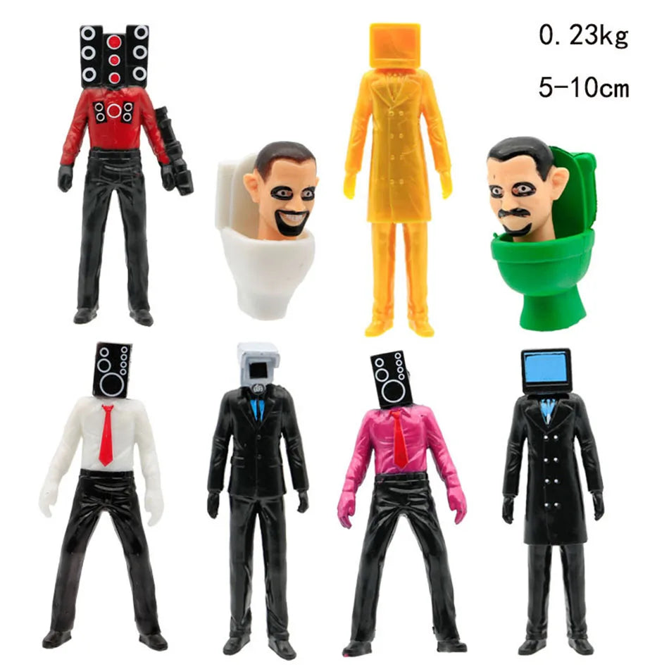 Skibidi Toilet Figure Toys VS Speaker Man TV Man Camara Man Action Figures Dolls Fans Gift 6pcs/8pcs/9pcs/12pcs/Set