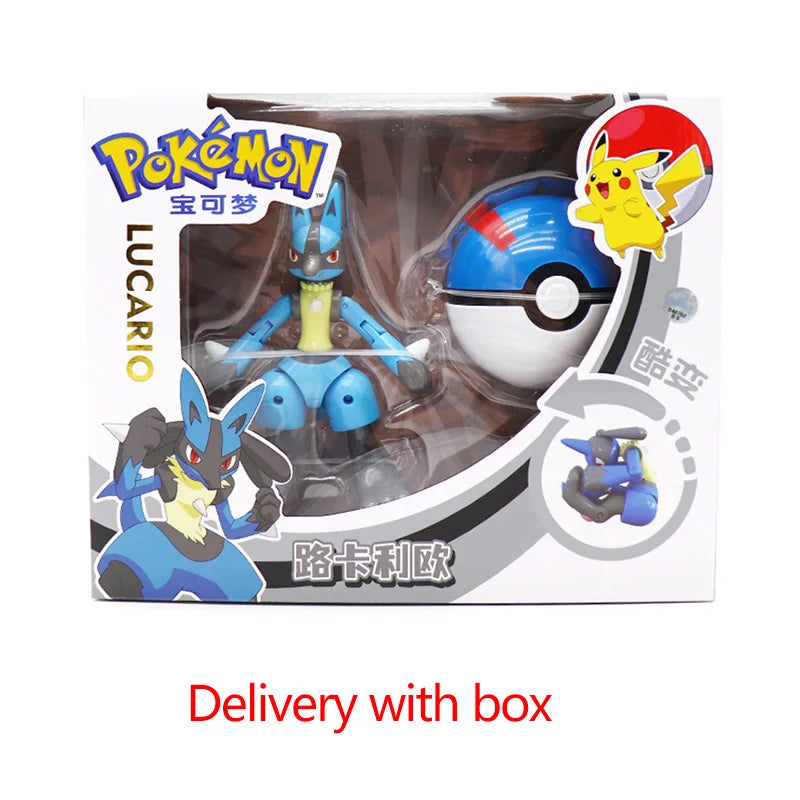 Deform Pokemon Pokeball Greninja Lucario Ball Action Figure Toy Set Mew Pikachu Dragonite Snorlax Venusaur Blastoise Elf Monster
