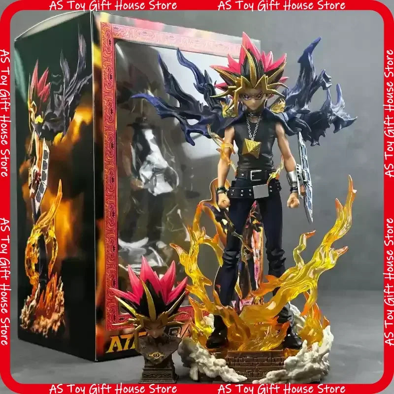 Yugi Muto Anime Figure 28cm Pvc Collectible Model Statue Dual Headed Duel Monster Home Decoration Gift For Adult Collectors