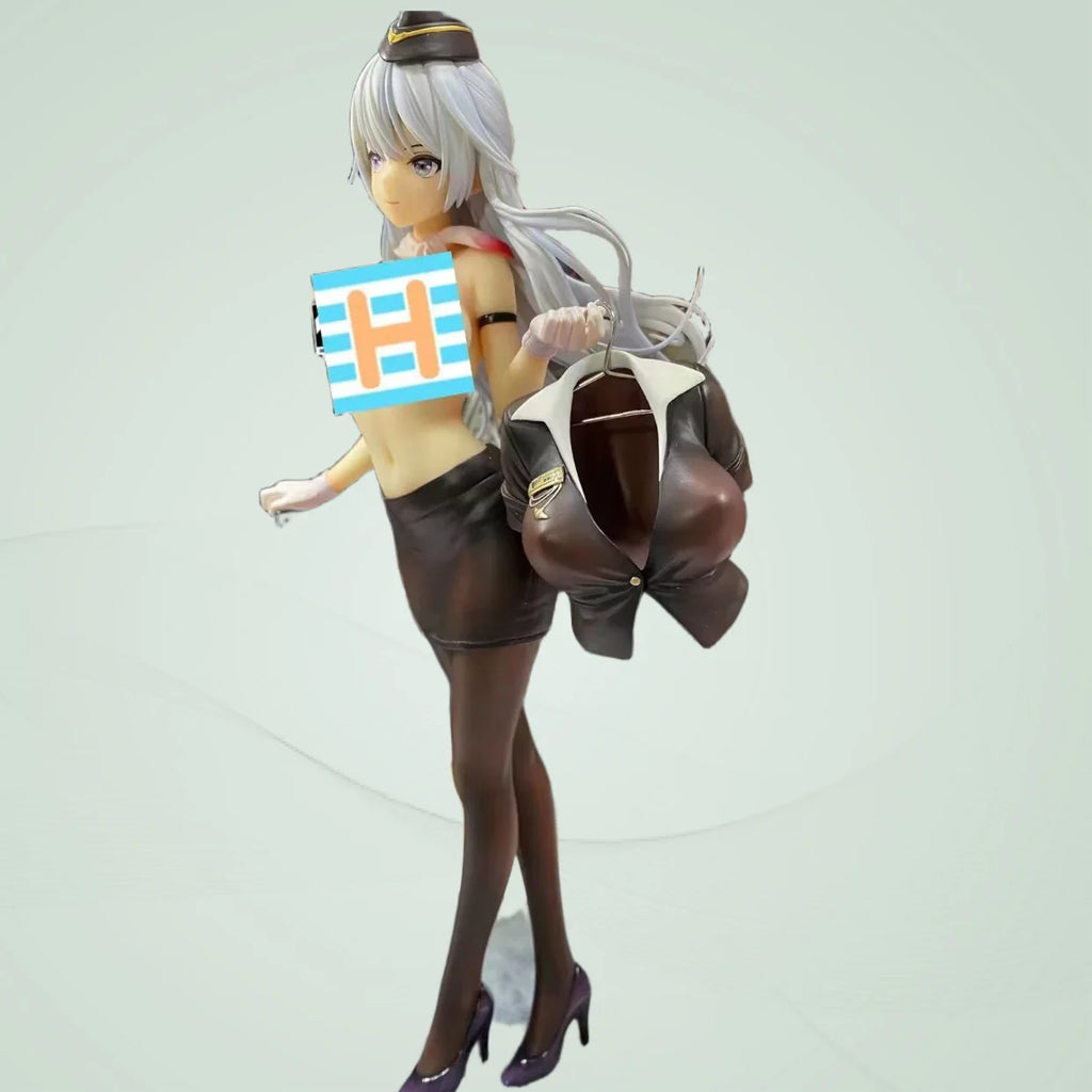 Original Painting of Beautiful Anime Handmade Decoration Stewardess Su Yuan Shizhi Uniform Animation Handmade Model