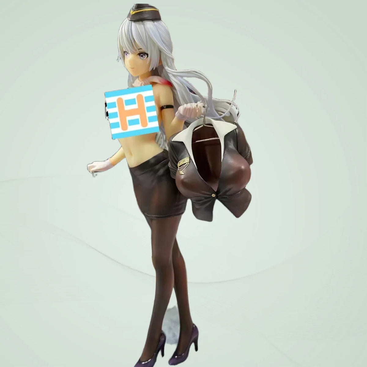 Original Painting of Beautiful Anime Handmade Decoration Stewardess Su Yuan Shizhi Uniform Animation Handmade Model
