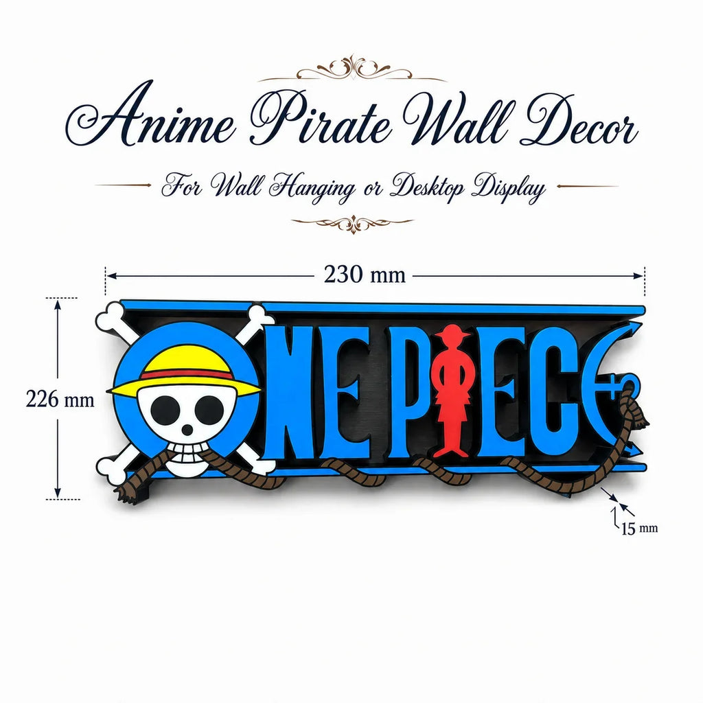 One Piece Anime 3D Straw Hat Skull Logo Figurine | Freestanding Desk Ornament | Anime Fan Collectible Decoration & Gift