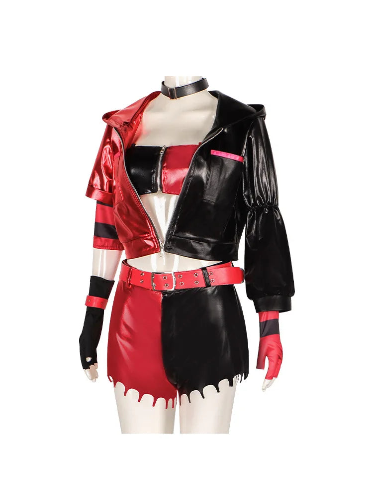 Anime Clown Harle Cosplay Costume Anime Quinzel Suicide Isekai Joker Girl Squad Uniform Wig Set Halloween Party Outfit for Women