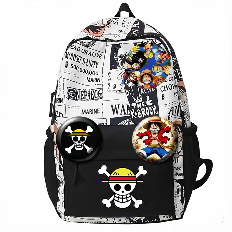 One Piece Anime Backpack Cartoon Luffy Printed Schoolbag Man Fashion Unisex Backpacks Travel Bag for Students Teens Laptop Bags