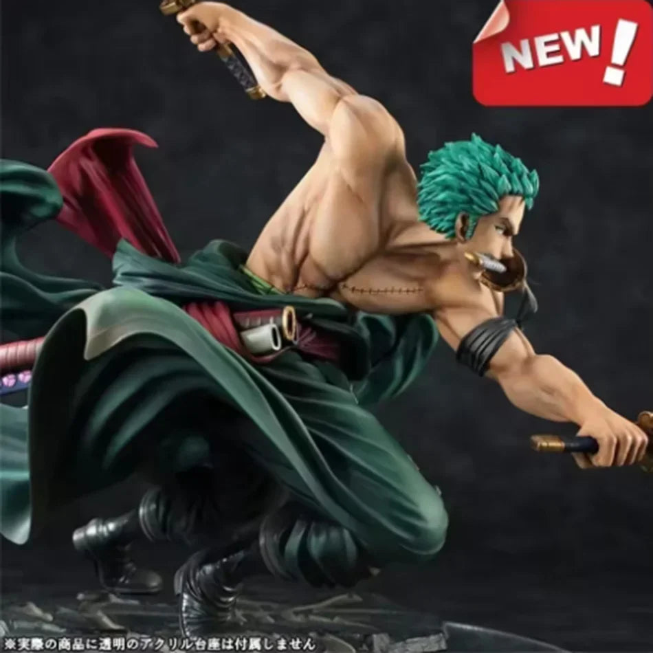 One Piece Action Figure Three-Knife Fighting Skill Roronoa Zoro Anime Model Decorations PVC Toy Gift
