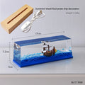 Thousand Sunny Floating Ship Fluid Liquid Drift Bottle Figure One Piece Barco Going Merry Ship Floating Boat Desk Decor Toy Gift