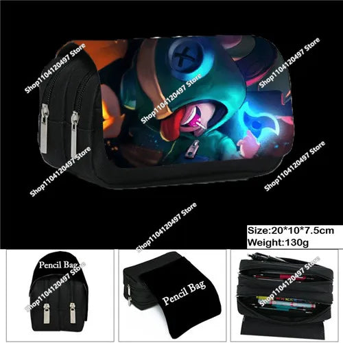 3D Anime Pen Bag Student Storage Bag Brawl Stars Cartoon Pen Box Cute Boys Girls Pencil Case