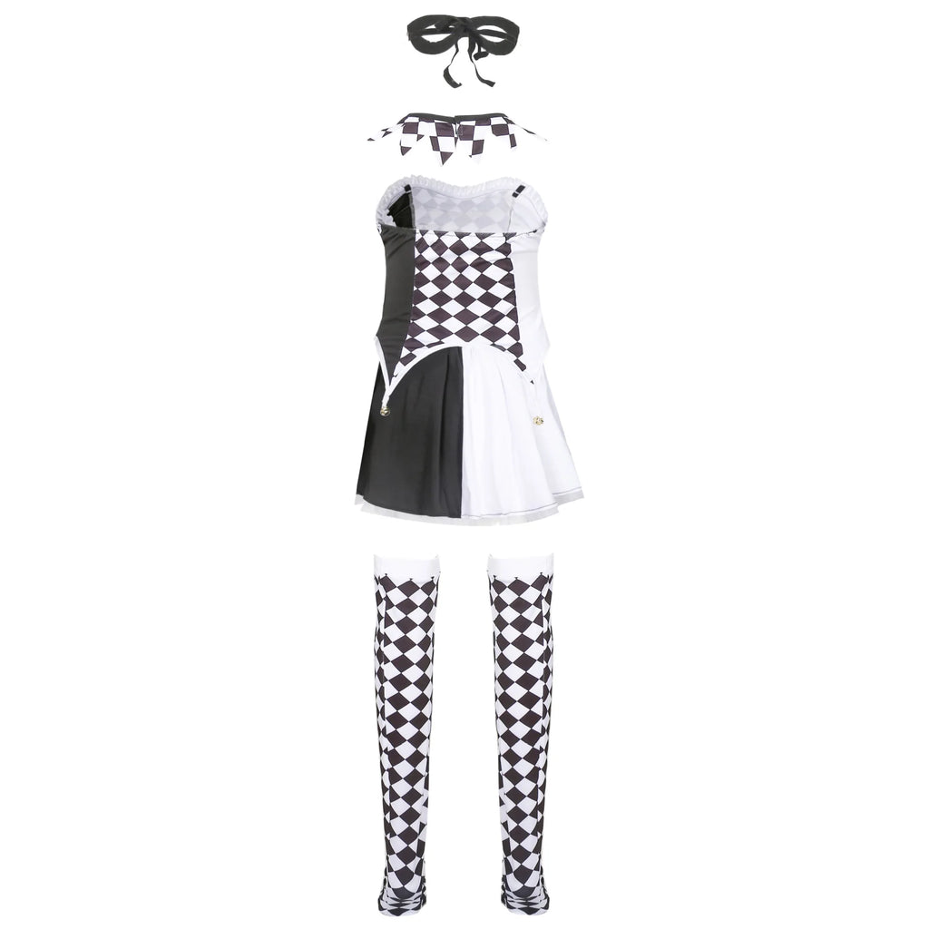 ZOETOPKID Halloween Cosplay Costumes Clown Circus Party Dress Uniforms Female Costume Naughty Clown Performance Joker Clothing