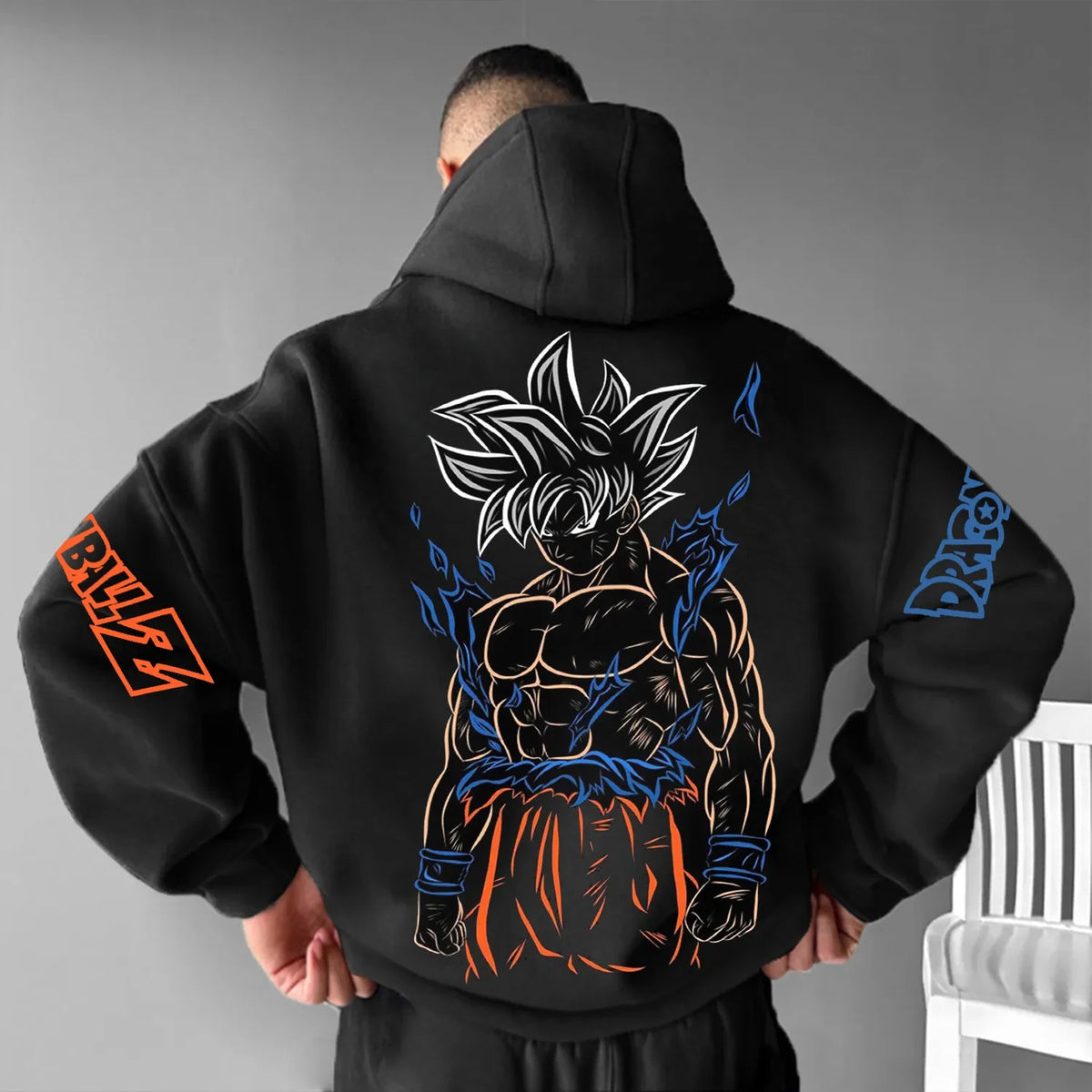 Dragon Ball Animation Peripheral Printed Versatile Sweater Autumn and Winter Men's and Women's Loose Hooded Sweater