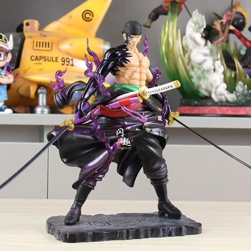 Shanqu One Piece Roronoa Zoro Standing Figure With Enma Sword Anime Statue Two  Desktop Ornament Gift For Anime Fans