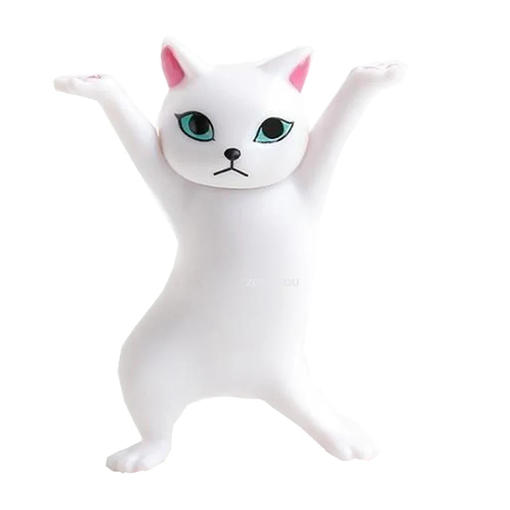 1/5Pc Funny Pen Holder Cat Doll Ornaments Plastic Crafts Earphone Support for Children Gift Room Desk Home Decoration Accessory