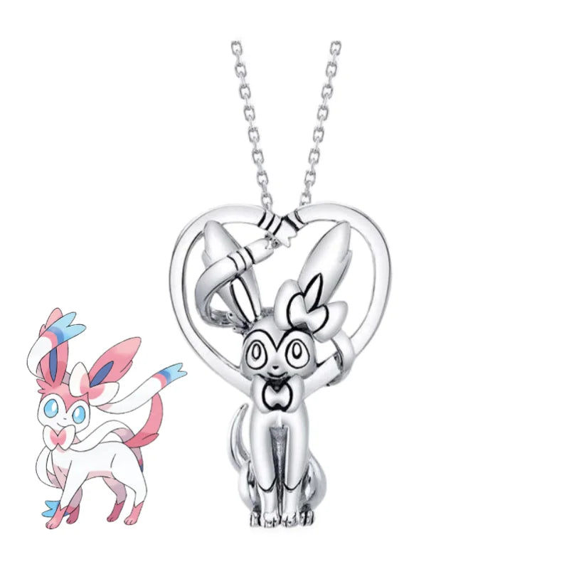 New Pokemon Espeon Snorlax Gengar Mewtwo Necklace Couple Accessories Anime Peripherals Fashion Cartoon Niche Light Luxury Gifts